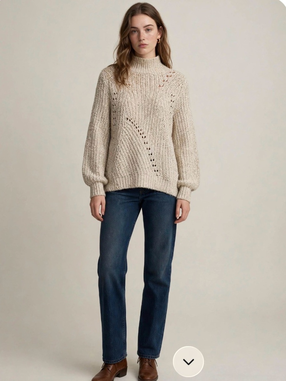 Lucky Brand Oatmeal Turtleneck — Size L — Style 7WP5011